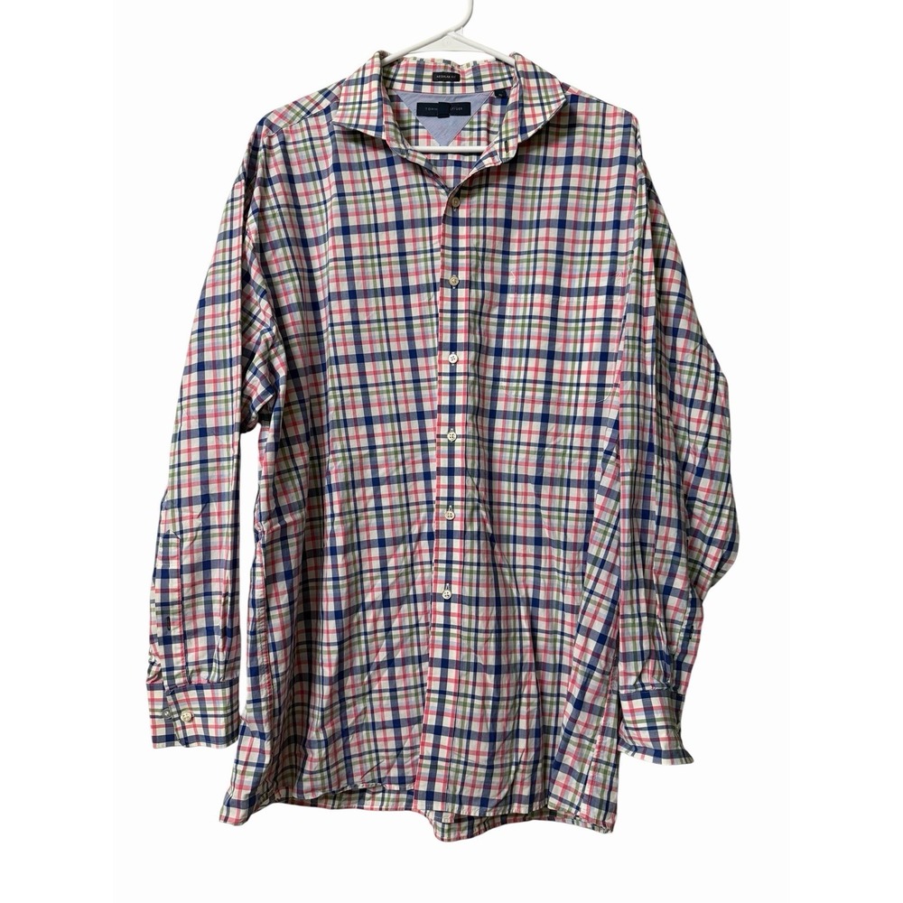 Tommy Hilfiger Men's Regular Fit Dress Shirt 18 34/35 Button Front Office